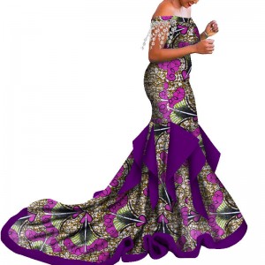 Wedding Party Floor Length Elegant Lady Clothing Off Shoulder Female Dress with WY5057