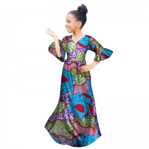 African Clothing Kids Dashiki Cotton Dresses for Butterfly Sleeve Print Dresses short sleeve WYT154