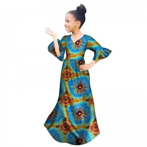 African Clothing Kids Dashiki Cotton Dresses for Butterfly Sleeve Print Dresses short sleeve WYT154