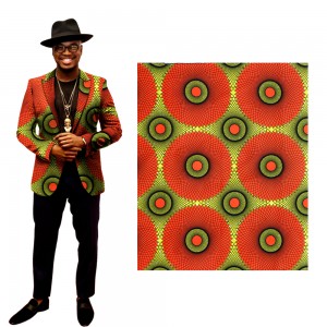 Ankara African Wax Print Fabric Orange Circel Africa Cotton Fabrics with 24FS1367