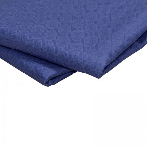 Dark Blue Polyester Jacquard Fabric Solid Color Material for Sewing Men Robe Clothing  CS3270