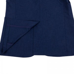 Aficlife Navy Blue Casual Men’s Pocket Suit for V-neck YFN90-B