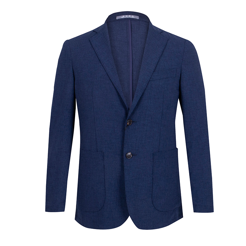 Aficlife Navy Blue Casual Men’s Pocket Suit for V-neck YFN90-B