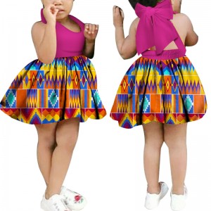 African Girl’s Skirt Cotton Africa Print Natural Children Dresses WYT71