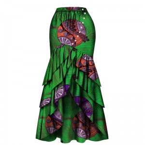 African Long Maxi Skirt For Women Spring and Autumn High Waist Wy4570