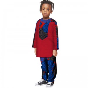 Boy African Clothes Tops and Pants Sets Trousers Bazin Riche WYT202