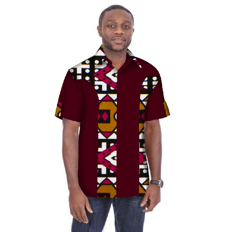 Traditional Mens African Clothing Men Shirts for Short Sleeve Dashiki Men African Print Clothes WYN05
