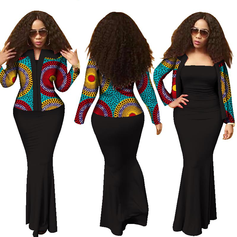 African 2 Pieces Set for Women Dashiki Crop Top Suits WY1313 Featured Image