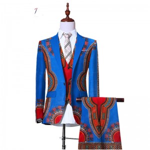 Men Dashiki Blazers 3Piece for Slim Fit Cowboy Wedding Men Suit Retro Gentleman Mens African Clothing WYN230