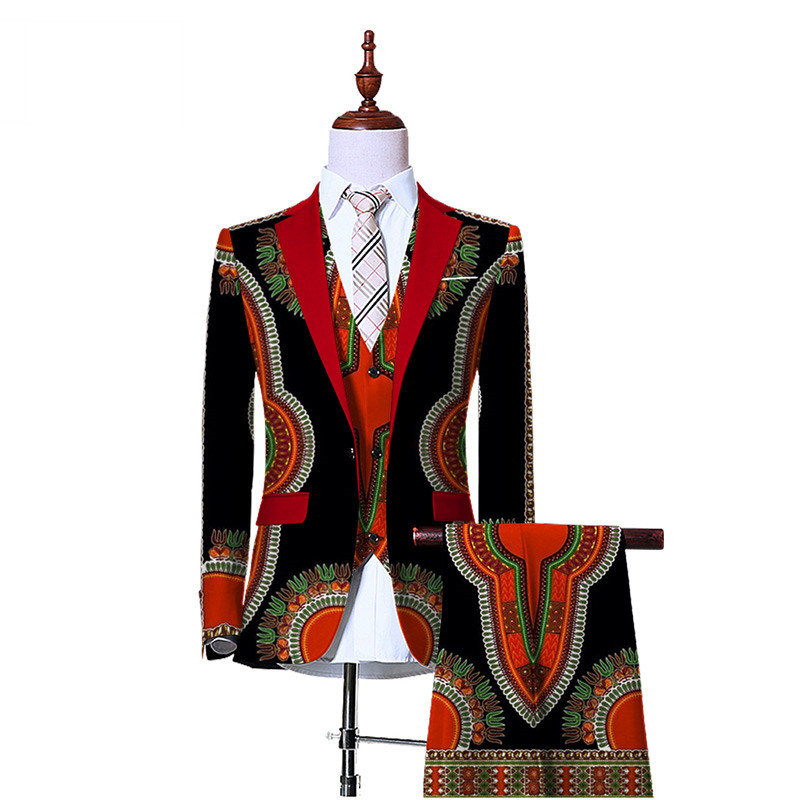 Men Dashiki Blazers 3Piece for Slim Fit Cowboy Wedding Men Suit Retro Gentleman Mens African Clothing WYN230 Featured Image