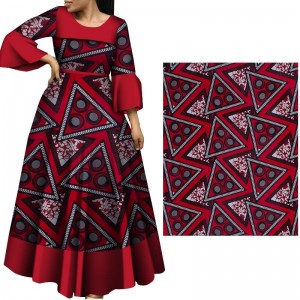 African Fabric Ankara Fabric Cotton 100% Hawaiian High Quality Red Character Sewing Women’s Party Dress 40FS1400
