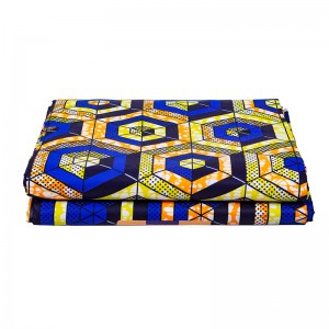 African Fabric Geometric Patterns Ankara Polyester Farbic For Sewing Wax Print Fabric  FP6258
