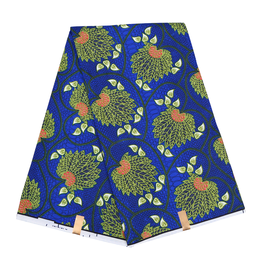 High Quality Batik Beautiful Maple Leaf Ankara Print Fabric Wax Polyester Stitching FP6135
