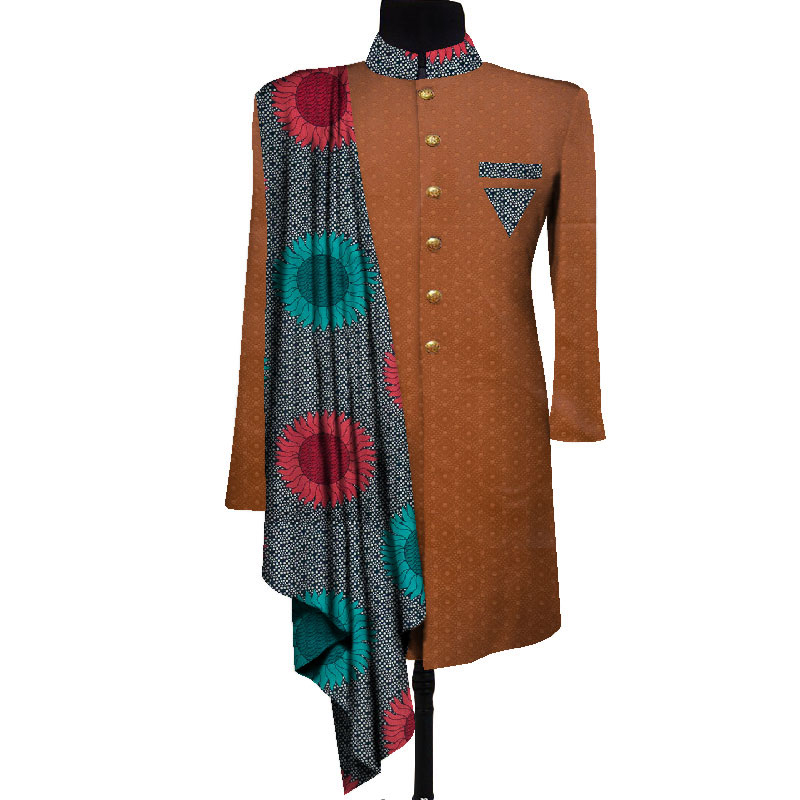 African Coat Long Print Men Jacket Dashiki Tops for DIY Patchwork Blazer WYN1055 Featured Image