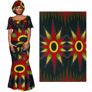 Ankara African Polyester Wax Prints Fabric for 6 yards Party Dress PL541
