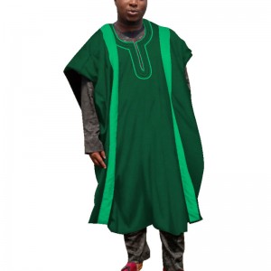 African Causal Long Robes Traditional Print Wax with Short Sleeve for Men WYN685
