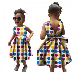 African Traditional Cotton Dresses Matching Print Dresses for Children Clothing WYT22