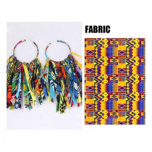 Cheap price Ankara Head Tie - African Big Oversized Fabric Handmade Earrings With Tassels For Women WYB1198 – AFRICLIFE