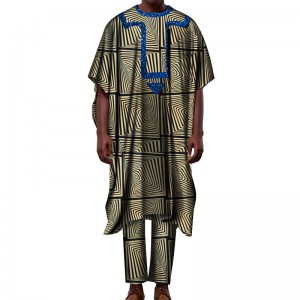 Manufacturer for African Robes For Sale - African Print Men Long robe and Pants Suits Set Traditional Clothing WYN852 – AFRICLIFE