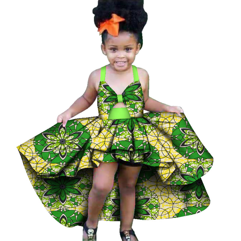 Realwax New Fashion Africa Children Clothing Dashiki Cute Girls Dresses Bazin Ruffles WYT277 Featured Image