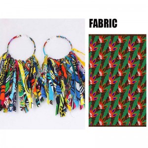 African Big Oversized Fabric Handmade Earrings With Tassels For Women WYB1198