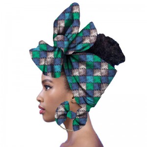 2021 African Head Scarf And 2 Pieces earrings Headwear Wax Ankara Hairband SP018