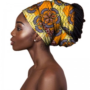 100% High Quality Cotton Wax Print African Head Wrap for Women AF010