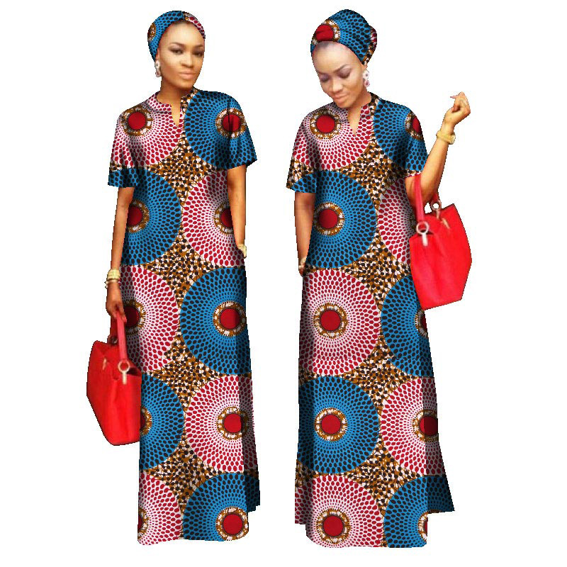 Best 2021 African Styles Clothing Women Riche Bazin Straight 100% Cotton  Long Dress Maxi WY843 Manufacturer and Factory