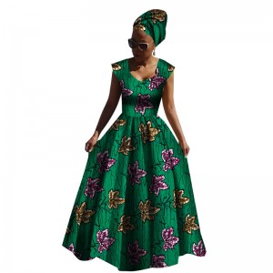 African Dresses for Women Traditional African Clothing Sleeveless Print Long Dress