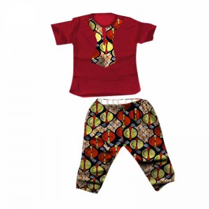 2021 African Clothing Two Pieces Dashiki Traditional Print Summer Boy Clothes with Short Sleeve  WYT36