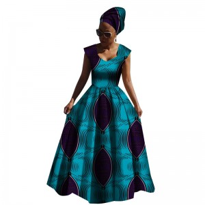 African Dresses for Women Traditional African Clothing Sleeveless Print Long Dress