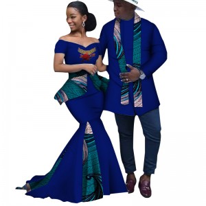 One of Hottest for Family African Attire - African Lovers Couple Clothes with Print Patchwork Dresses and Men’s Top Shirt WYQ253 – AFRICLIFE