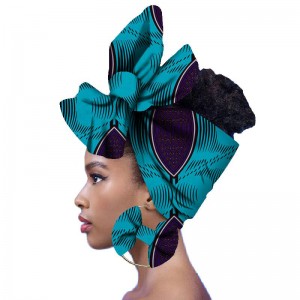 2021 African Head Scarf And 2 Pieces earrings Headwear Wax Ankara Hairband SP018