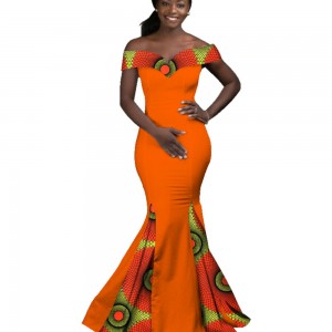 African Dashiki Wax Party Dresses for Women Party Evening African Wax Print Long Maxi Dress for WY2860