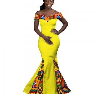 African Dresses for Women Party Evening African Wax Print Long Maxi Dress WY2860