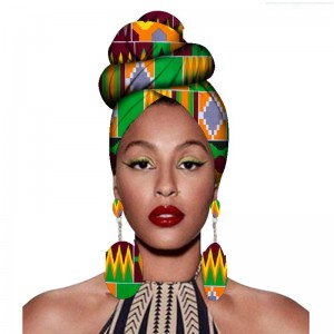 Africa Women Headwarp & Earring Ankara Headtie Dashiki African Headtie Accessories WYB56