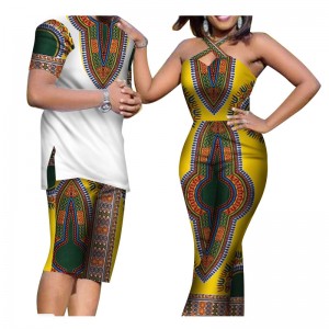 Summer African Print Couples Clothing for Dashiki 2 Pieces Lover Couples attire WYQ81