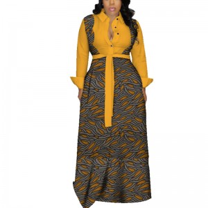 Fashion Sashes African Dresses For Women Autumn Long Casual Skirt WY4079