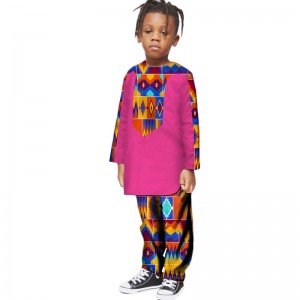 Fast delivery Girls African Attire - Boy African Clothes Tops and Pants Sets Trousers Bazin Riche WYT202 – AFRICLIFE