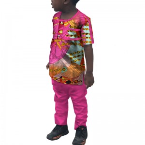 African Print Patchwork Shirt and Pants Sets Children Clothing WYT258