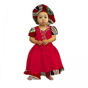 Baby Girls Tutu Dresses with Headwrap 100% Cotton African Print Dresses  WYT229