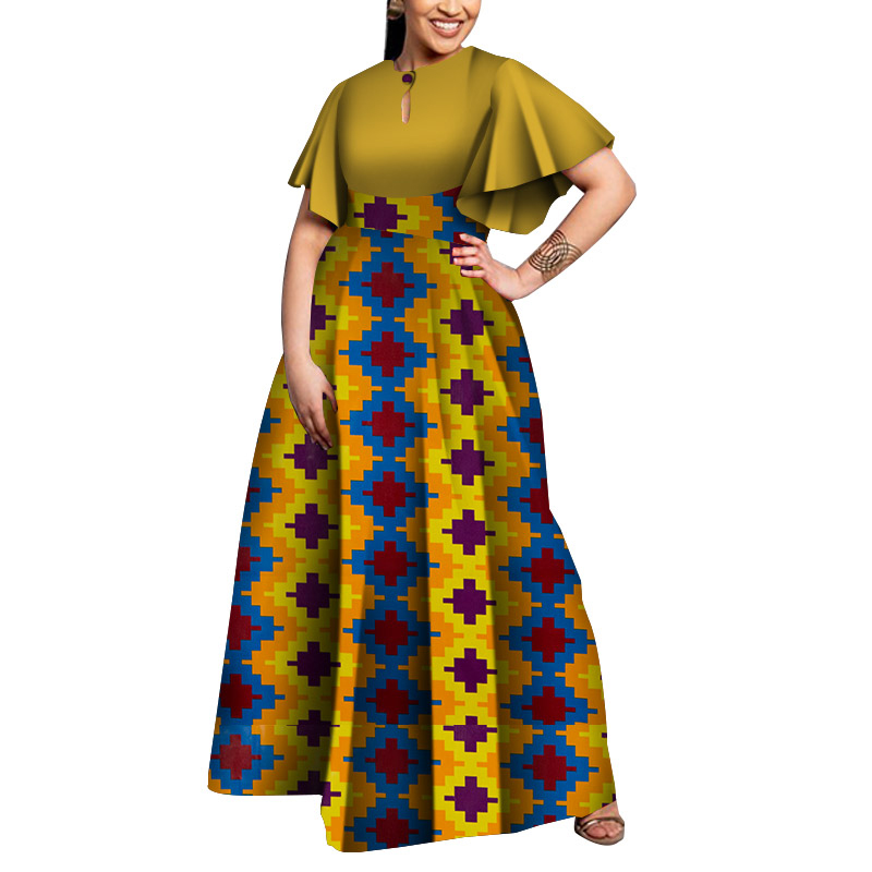 African Dresses for Bazin Riche Graceful Lady Print Wax Clothing WY5564 Featured Image