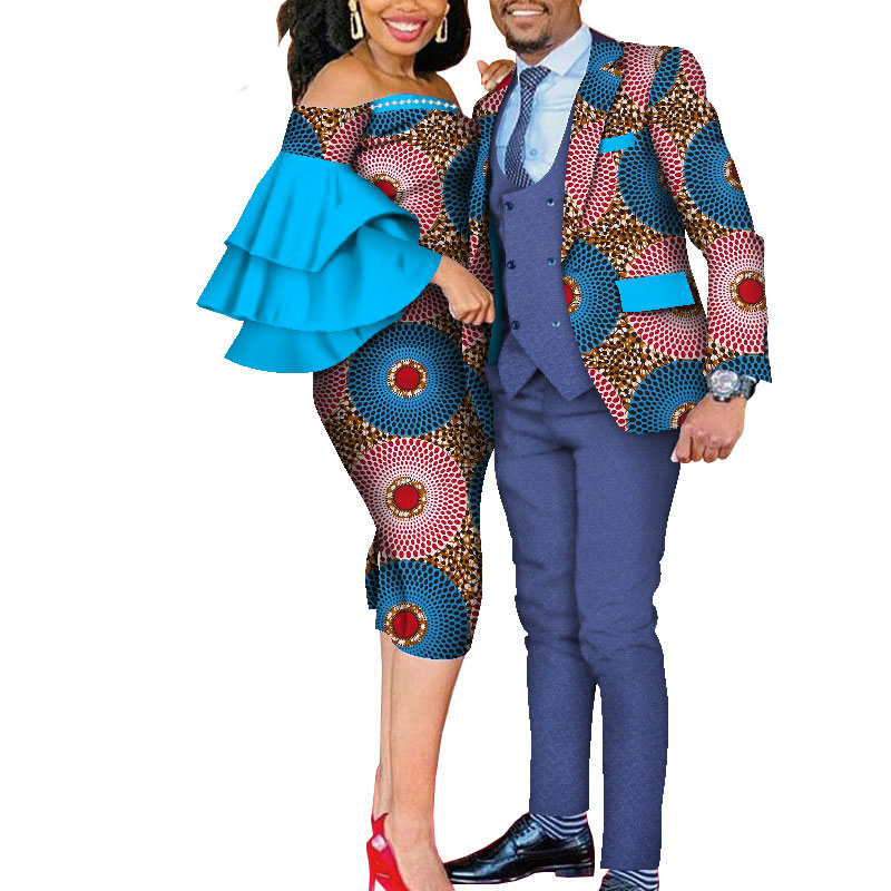 Dashiki African Lovers Suit Party Clothes for Couple Men and Women 2 Pieces Set WYQ677