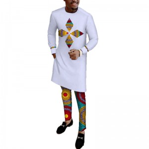 African Dashiki Men 2 Pieces Shirts and Pant Set for O Neck WYN513