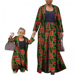 African dashiki family’s Clothing Women and Girl Sets for Long Jacket plus long pants WYQ310