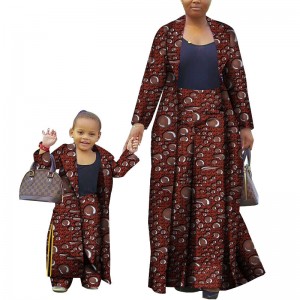 African dashiki family’s Clothing Women and Girl Sets for Long Jacket plus long pants WYQ310