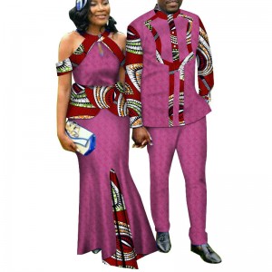 Two Piece Set African Couple Clothing for Print Dashiki Lovers Attire WYQ188