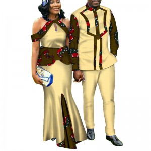 Two Piece Set African Couple Clothing for Print Dashiki Lovers Attire WYQ188