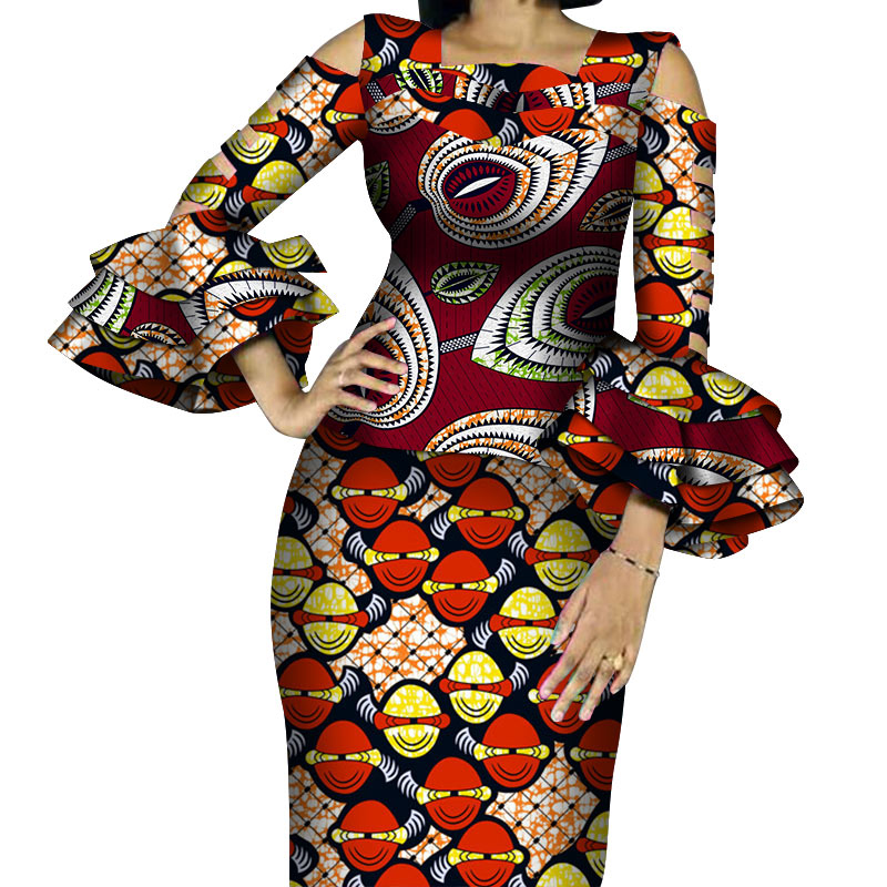Custom African fashion women’s two-piece set with designer blouse and skirt WY4300 Featured Image