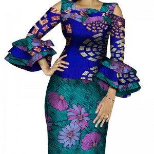 Custom African fashion women’s two-piece set with designer blouse and skirt WY4300